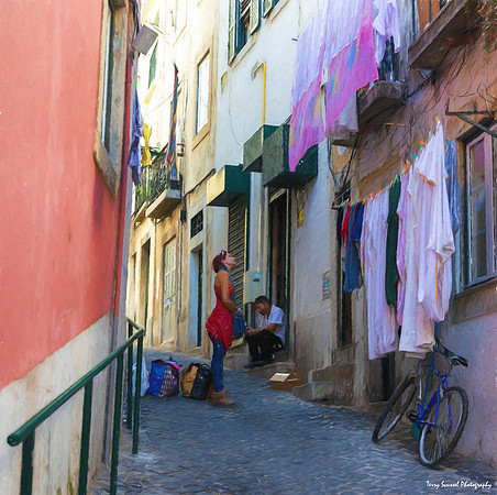 Alfama Street Scene 3 - Cezanne II