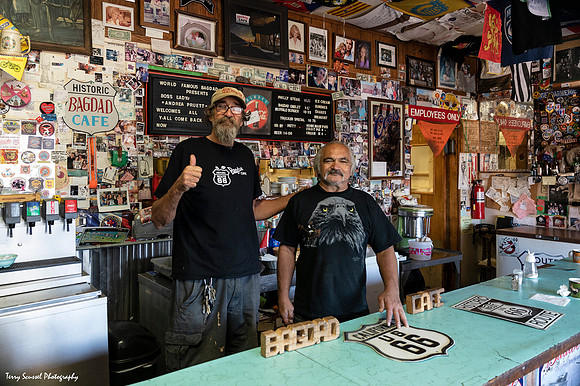 Michael & Gilbert at Bagdad Cafe, Newberry Springs CA